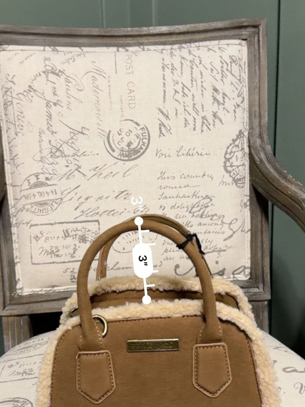 Frye Faux Shearling-Trim Faux Suede Satchel - Brown